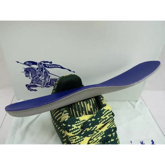 $ 1K NIB BURBERRY BOX GREEN CHECK CANVAS LOGO PLATFORM SNEAKERS 8 US 41 ITALY - Picture 10 of 12